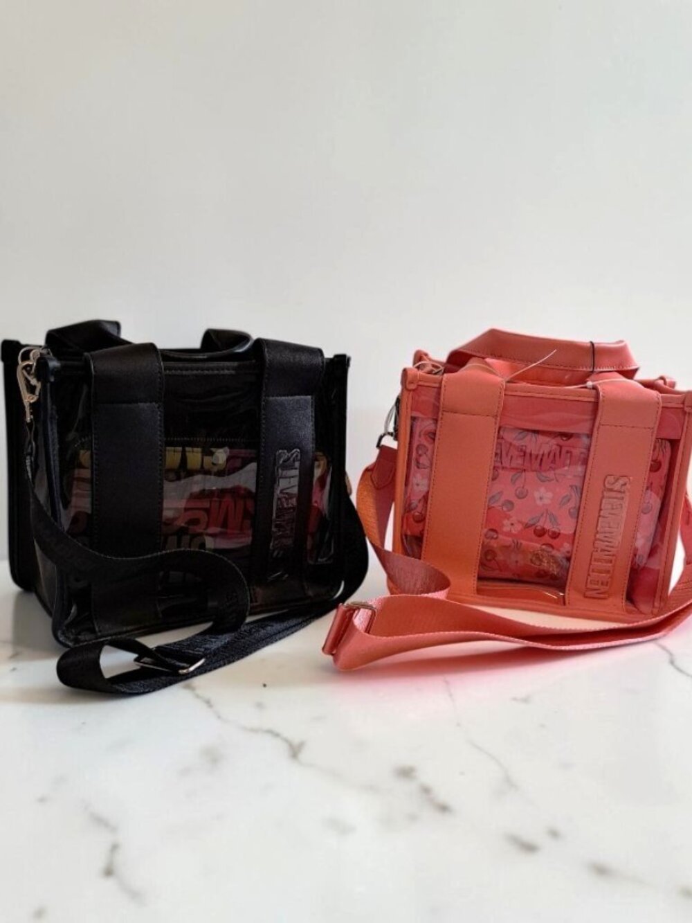 Steve Madden Dt625655 Bwebber Black Multi & Coral Cherry Blossom Bag Bundle Set